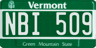 VT license plate NBI509