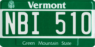 VT license plate NBI510