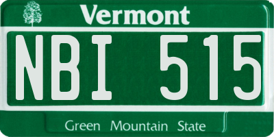 VT license plate NBI515