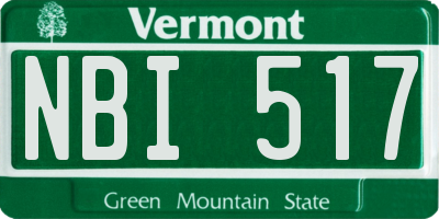 VT license plate NBI517