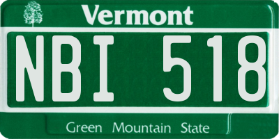 VT license plate NBI518