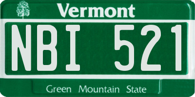 VT license plate NBI521