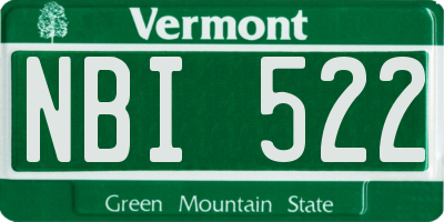 VT license plate NBI522