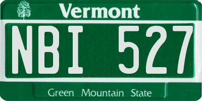 VT license plate NBI527