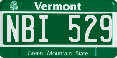 VT license plate NBI529