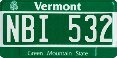 VT license plate NBI532
