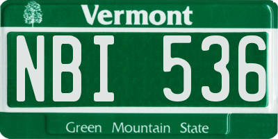 VT license plate NBI536