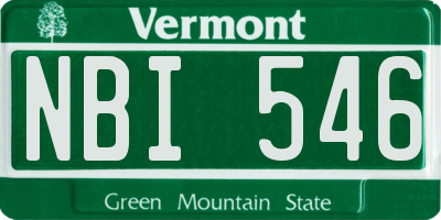 VT license plate NBI546