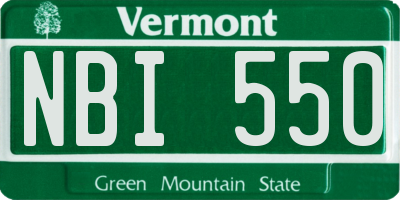 VT license plate NBI550