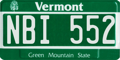 VT license plate NBI552
