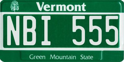 VT license plate NBI555