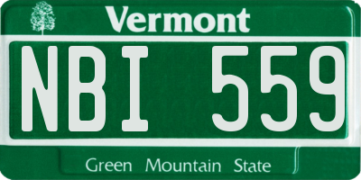 VT license plate NBI559