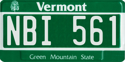 VT license plate NBI561