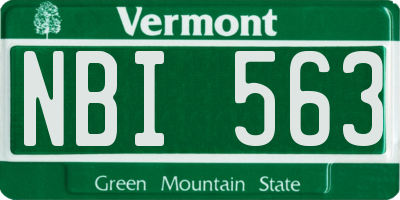 VT license plate NBI563