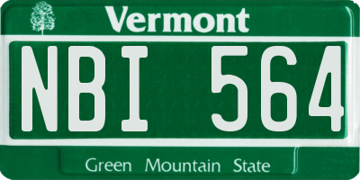 VT license plate NBI564