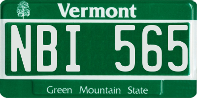 VT license plate NBI565