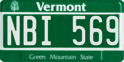 VT license plate NBI569