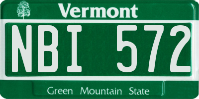 VT license plate NBI572