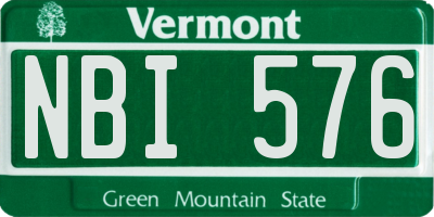 VT license plate NBI576