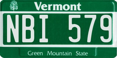VT license plate NBI579