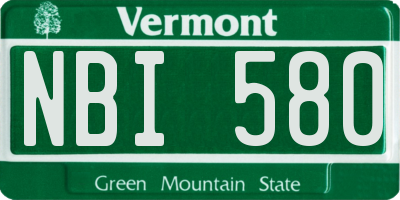 VT license plate NBI580