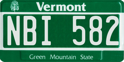 VT license plate NBI582