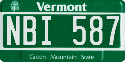 VT license plate NBI587