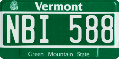 VT license plate NBI588