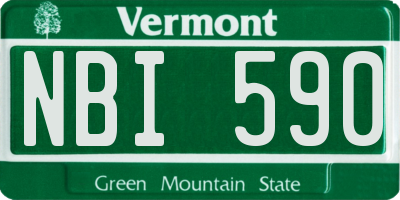 VT license plate NBI590