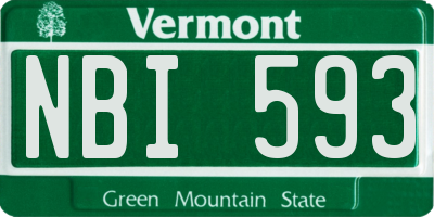 VT license plate NBI593