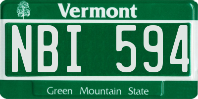 VT license plate NBI594
