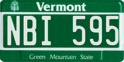 VT license plate NBI595