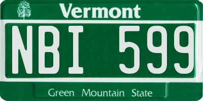 VT license plate NBI599