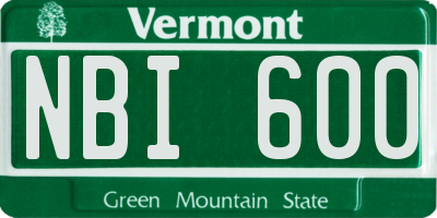 VT license plate NBI600