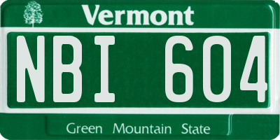 VT license plate NBI604