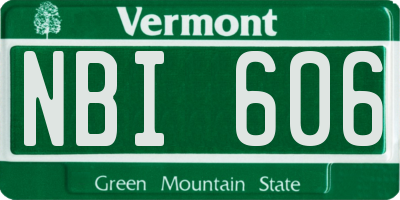 VT license plate NBI606