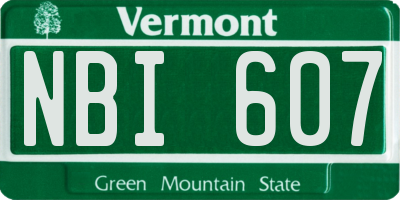 VT license plate NBI607