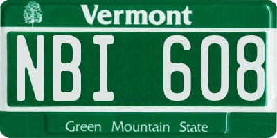 VT license plate NBI608