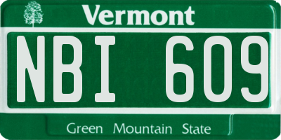 VT license plate NBI609