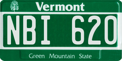 VT license plate NBI620