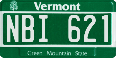 VT license plate NBI621