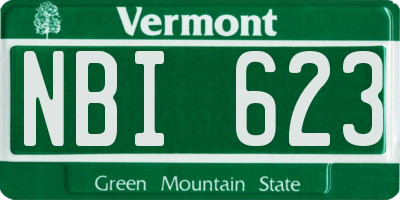 VT license plate NBI623