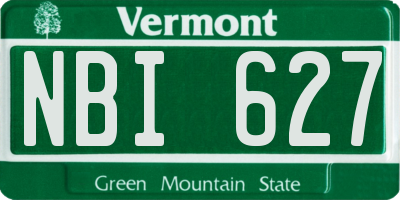 VT license plate NBI627
