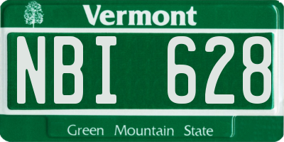 VT license plate NBI628