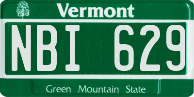 VT license plate NBI629