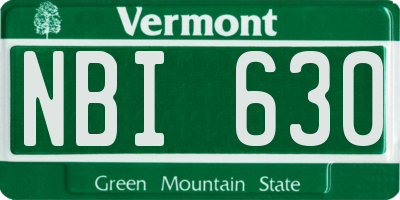 VT license plate NBI630