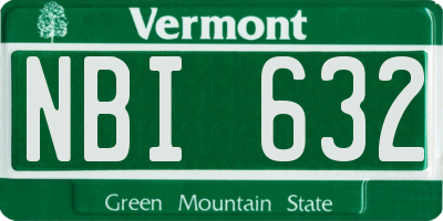 VT license plate NBI632