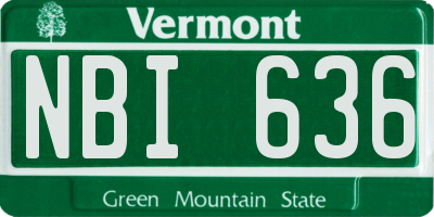 VT license plate NBI636