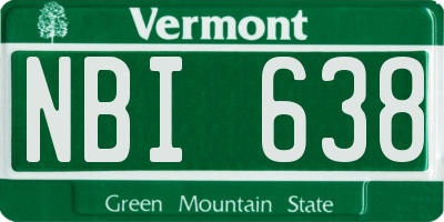 VT license plate NBI638