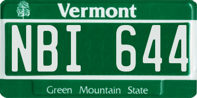 VT license plate NBI644